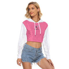 All-Over Print Women's Crop Top Hoodie|Velvet